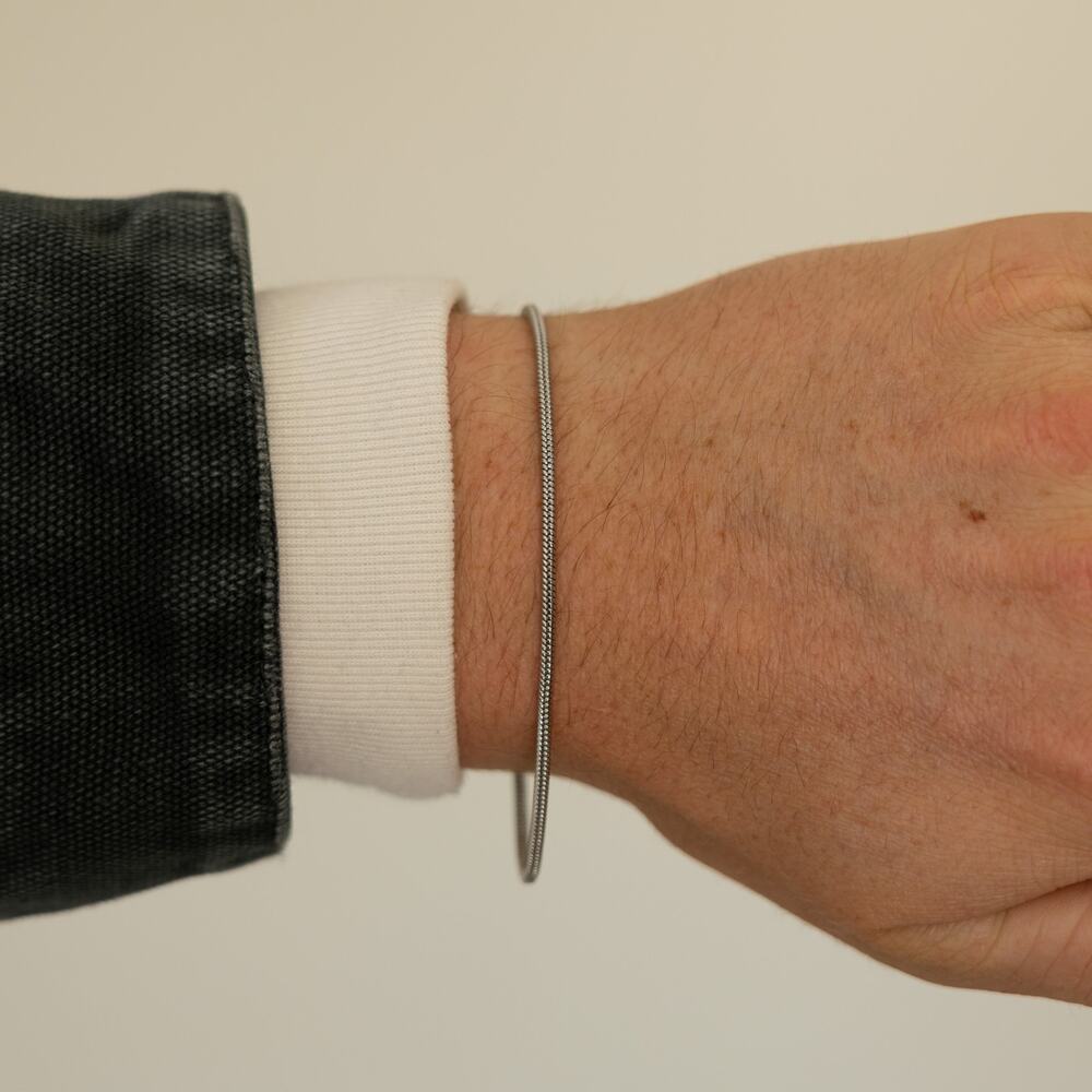 Vintage Silver Rope Chain Bracelet Y2K Minimalist Twisted Chain Jewelry Unisex
